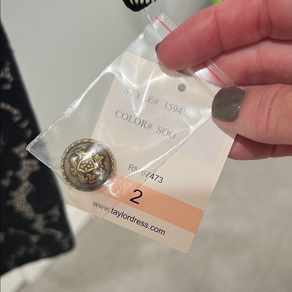 Taylor lace mini-dress - NWT - black lace overlay.  Size 2 - Picture 4 of 11